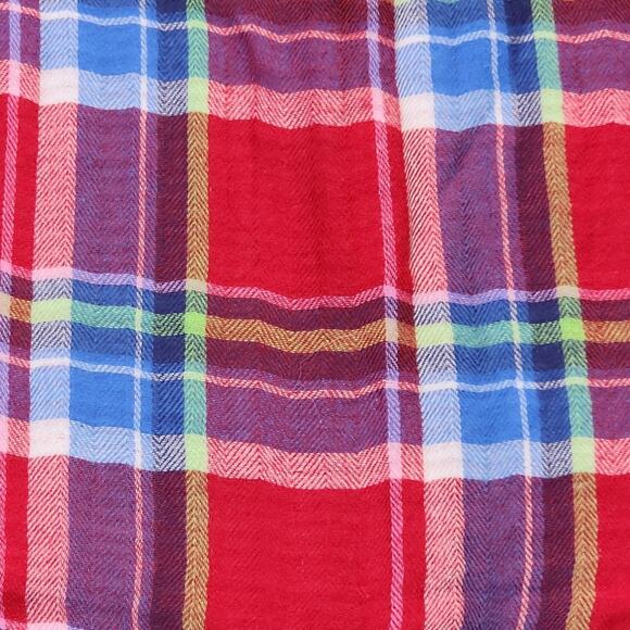 Gilly Hicks Sydney Flannel Shirt Womens Medium Plaid Red Blue Button Down - Picture 7 of 11